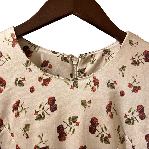 Rotate Shelly Dress Berry Stretch Satin Ruffle Flared Mini Sz 4 - Picture 6 of 12